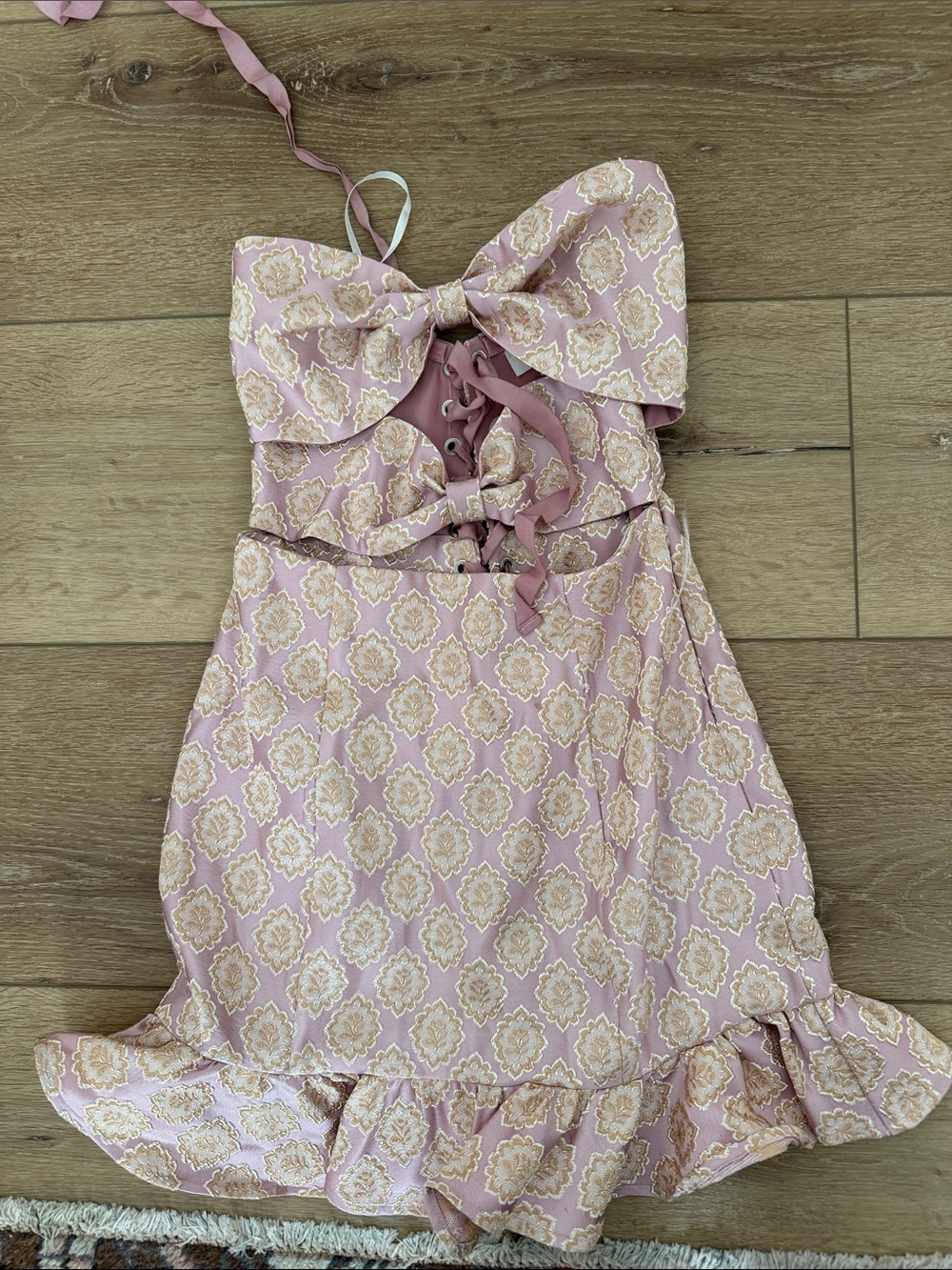 LPA Pink mini dress Lace-Up